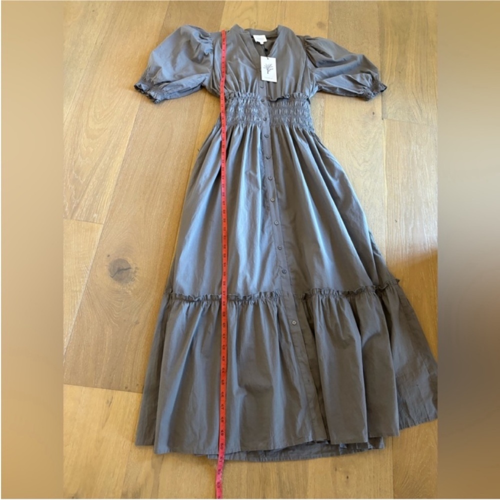 Anthropologie We Are Sundays Hanson Dress Shadow Grey ruffle smocked maxi dress - Picture 10 of 10